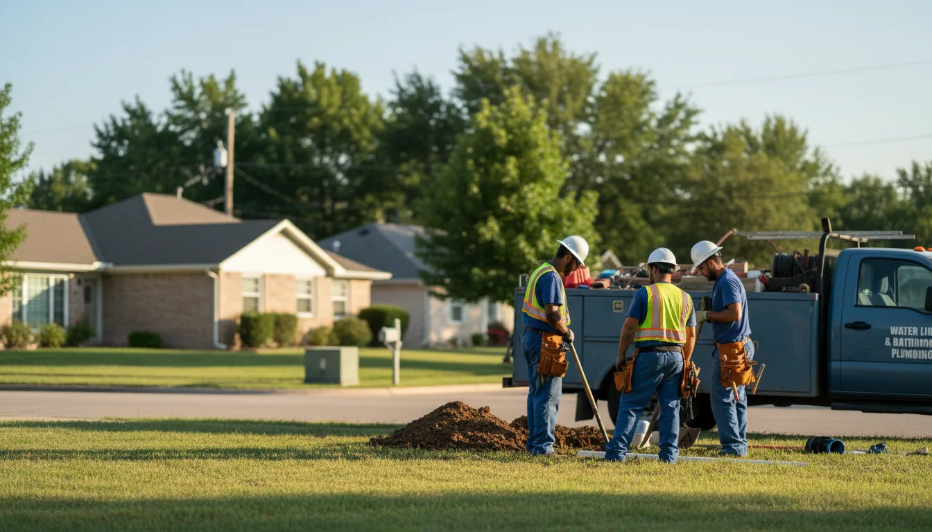 Residential water line and bathroom plumbing service in Corning, KS